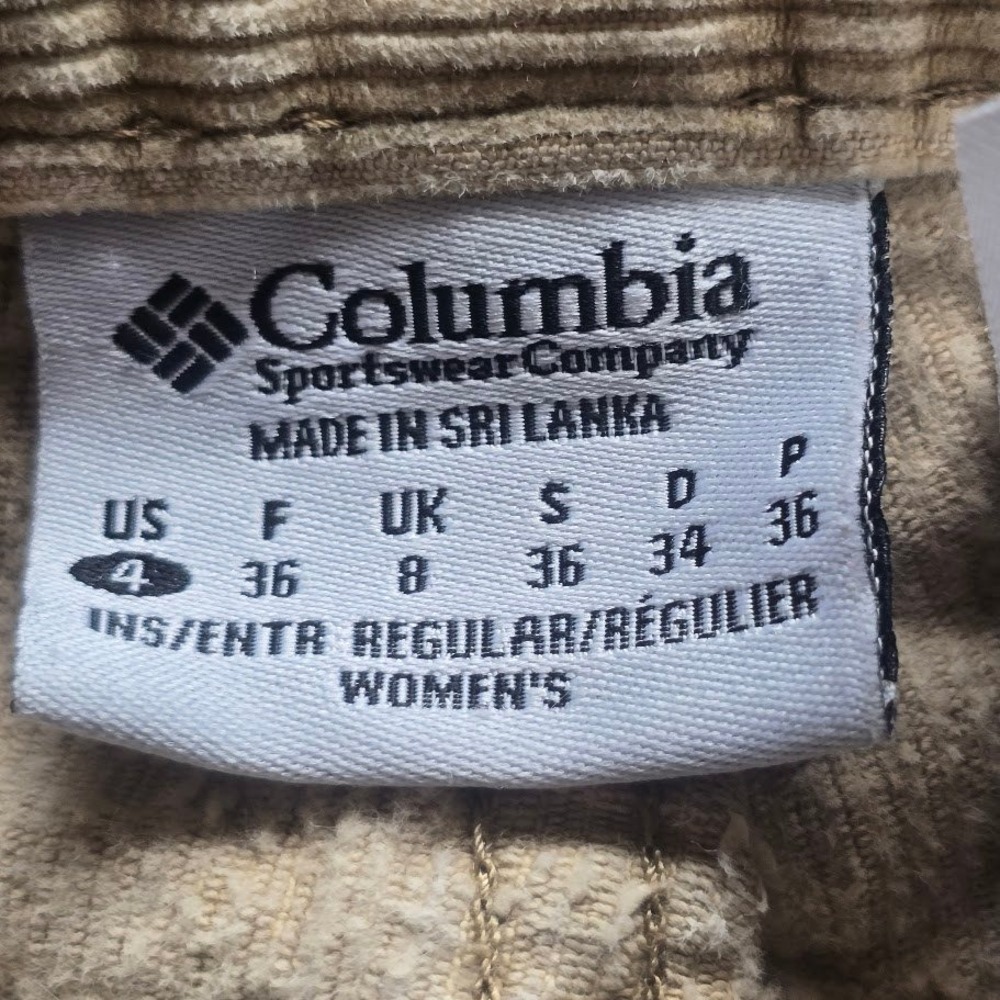 Columbia Corduroy Pants Women 4 Tan Straight Leg Stretch Gorpcore Hiking Utility - Picture 10 of 11